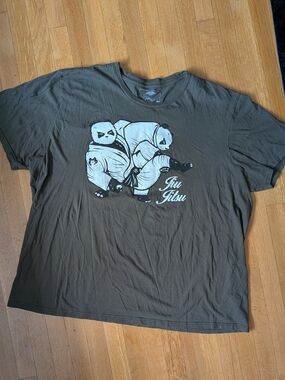 Inverted Gear Jiu Jitsu Panda Graphic Tee - Grey Olive Green / Size XXL